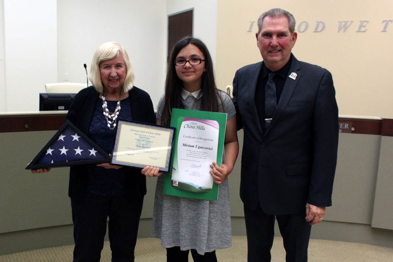 Interview a Veteran Contest's 7th Grade 3rd Place Winner Miriam Ugarcovici